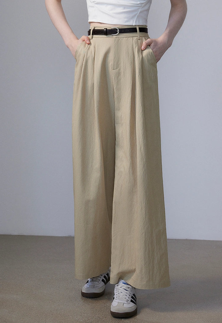 Women's Pleated Wide-Leg Trousers