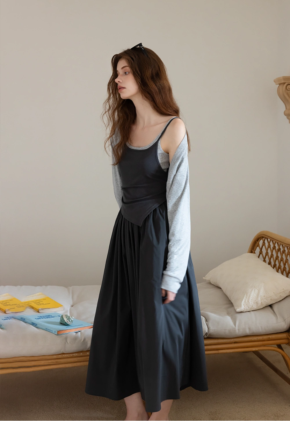 Cozy Cropped Cardigan & Sleek Black Dress