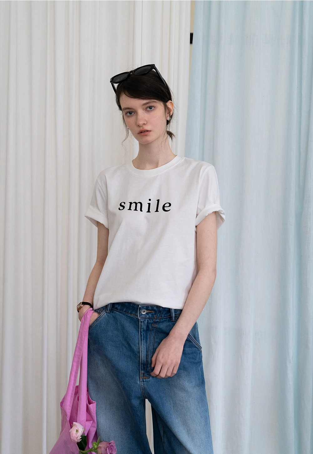 Women's Minimalist 'Smile' Graphic Tee