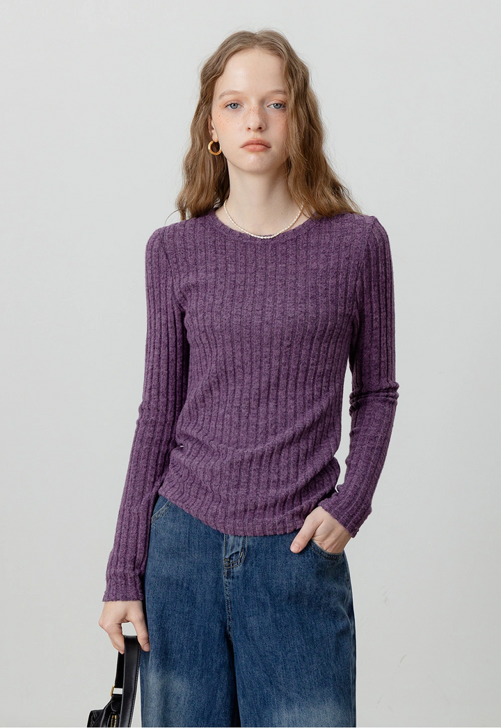 Ribbed Long-Sleeve Top