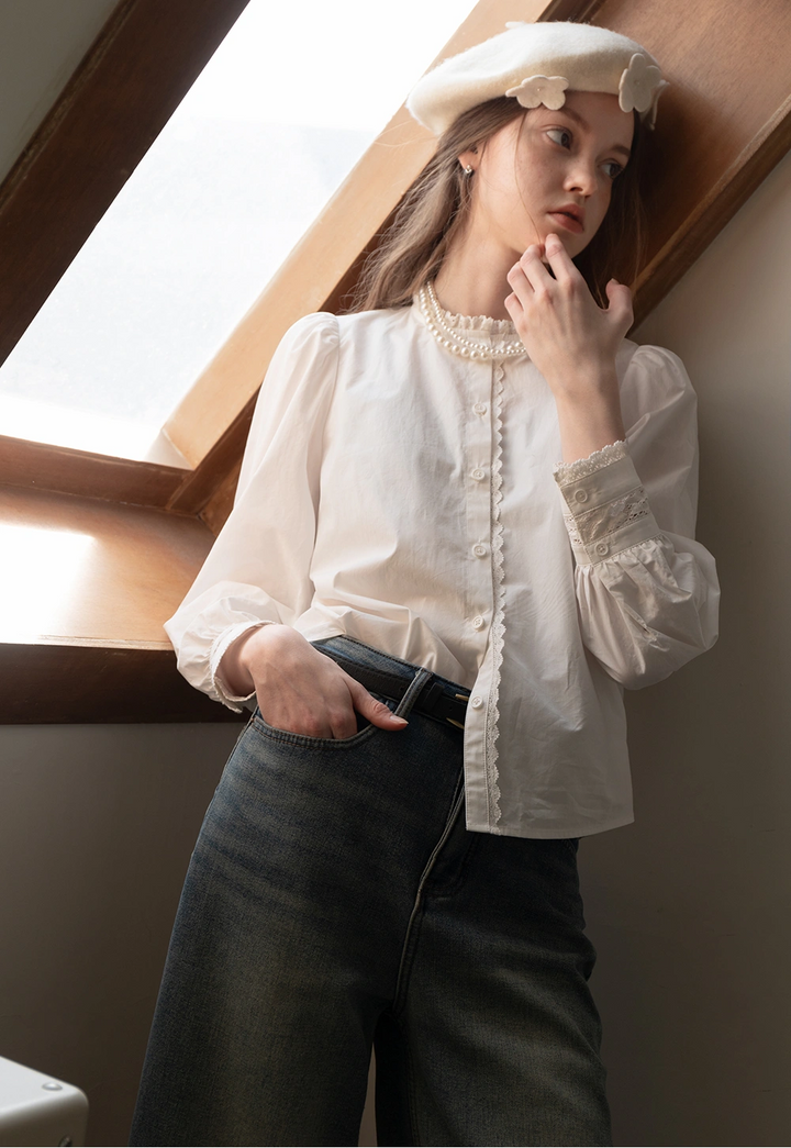 Women’s Lace Trimmed Blouse