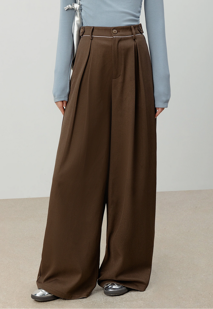 Women's Wide-Leg High-Waisted Trousers