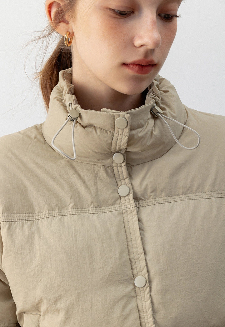 Women's Stand Collar Cropped Puffer Jacket