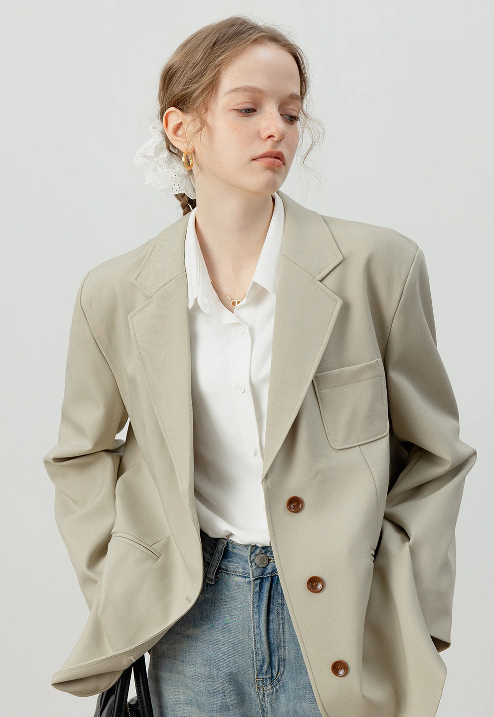 Oversized Button-Up Blazer