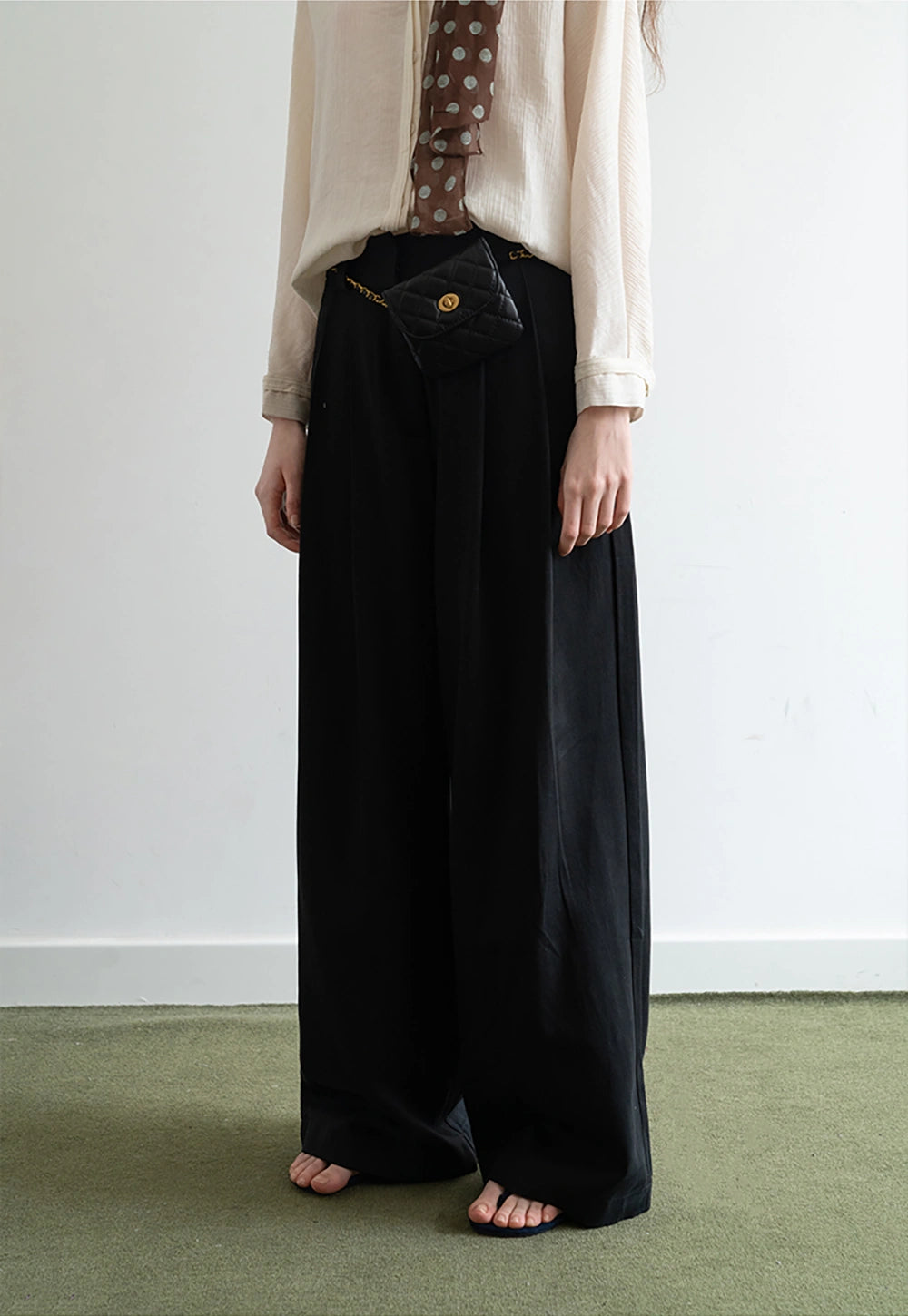 Wide-Leg Trousers with Belted Waist