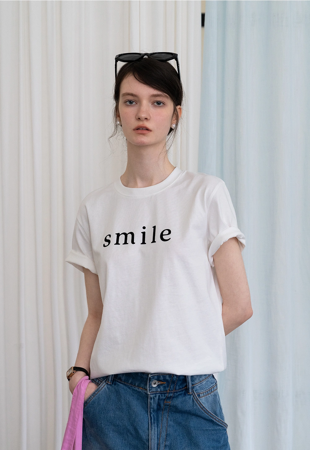 Women's Minimalist 'Smile' Graphic Tee