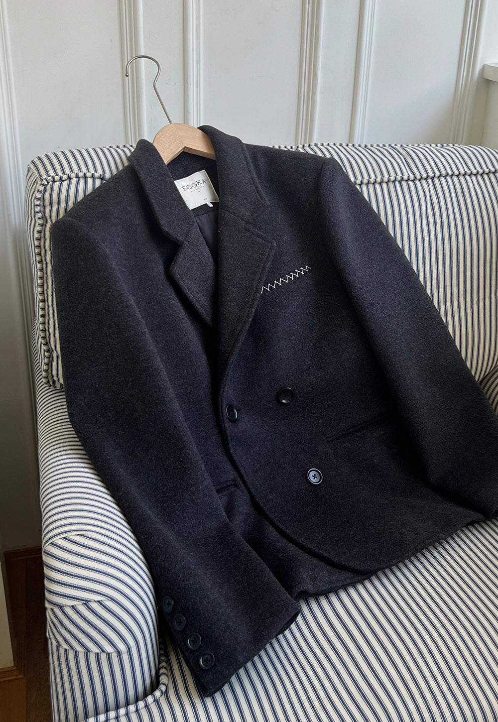 Charcoal Double-Breasted Blazer