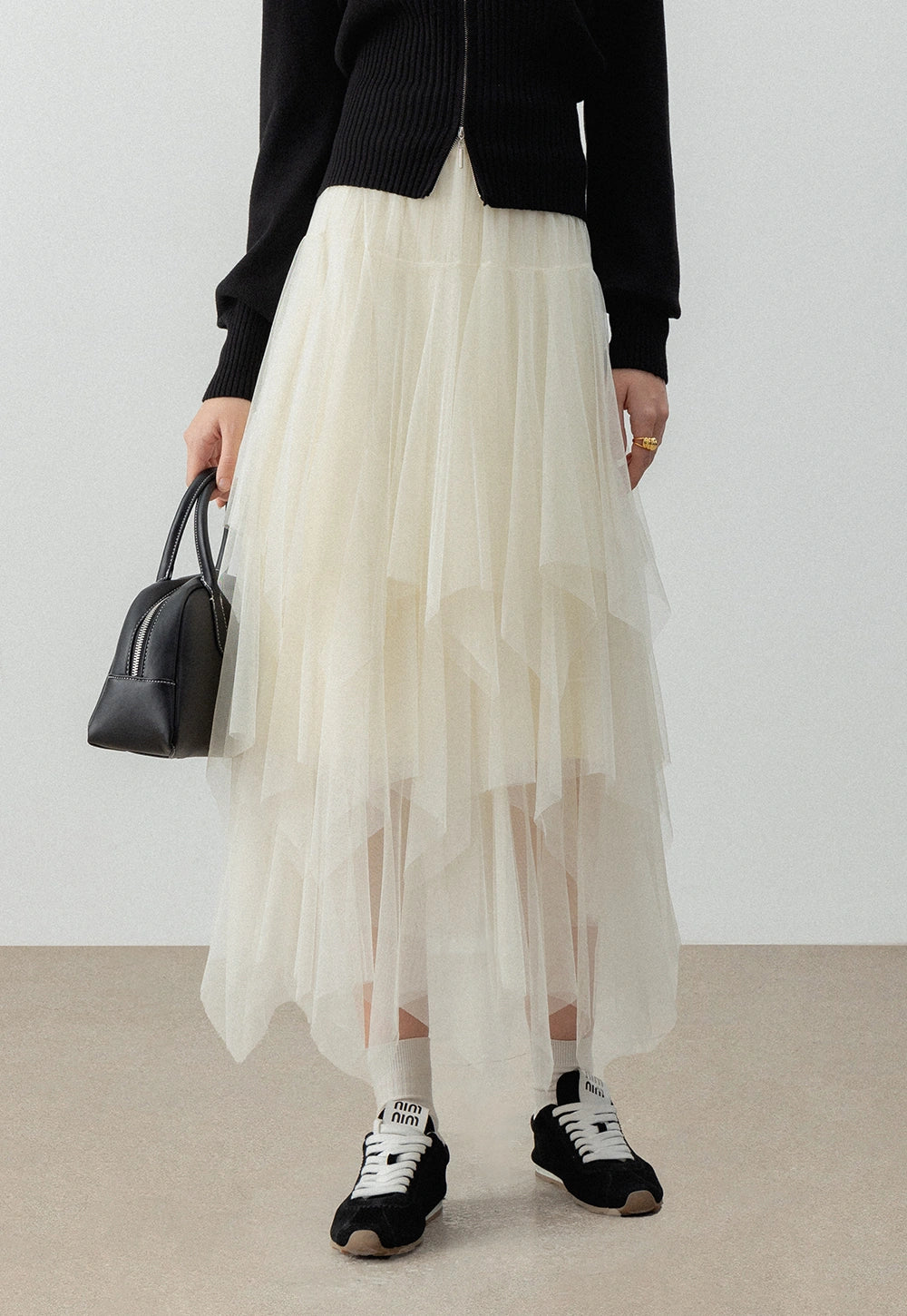 Women's Layered Tulle Midi Skirt