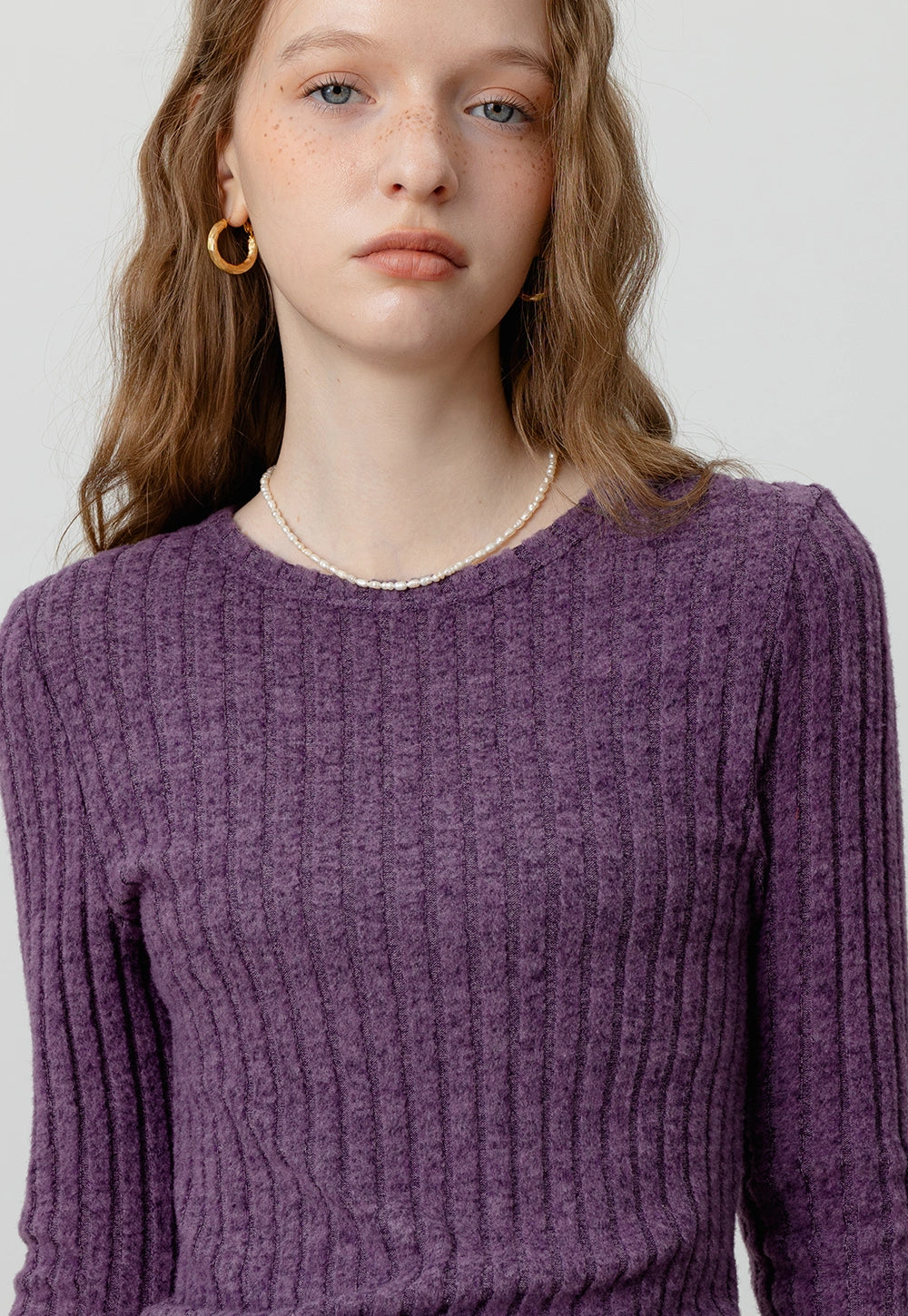 Ribbed Long-Sleeve Top