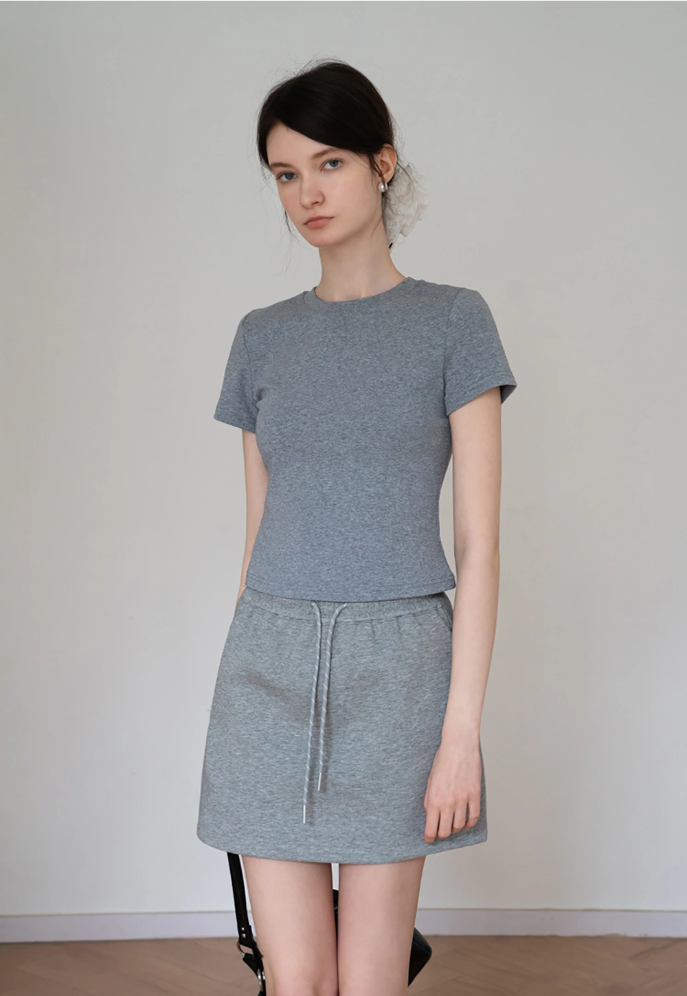 Casual Drawstring Sweat Skirt