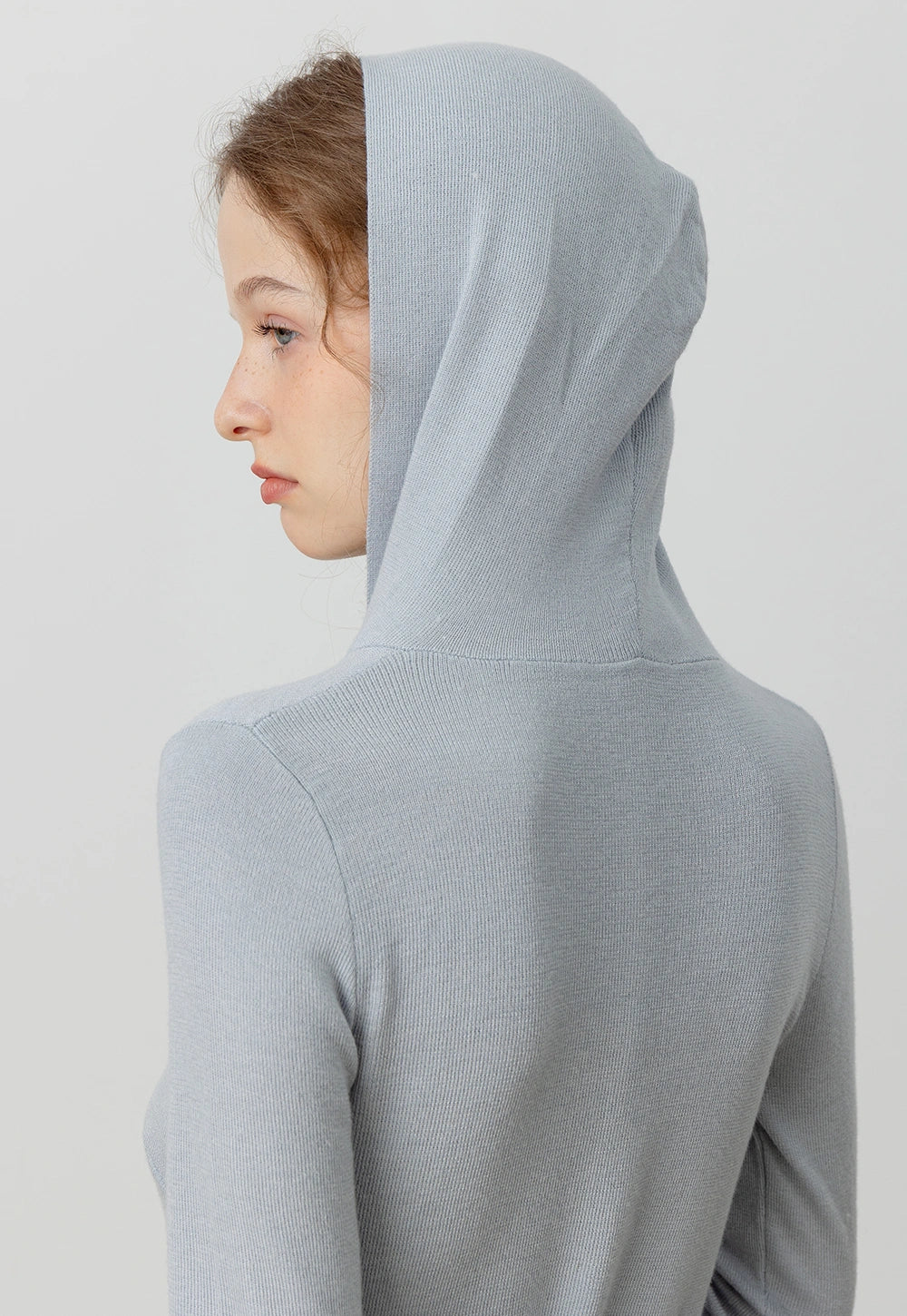 Women's Hooded Twist-Knot Knit Top