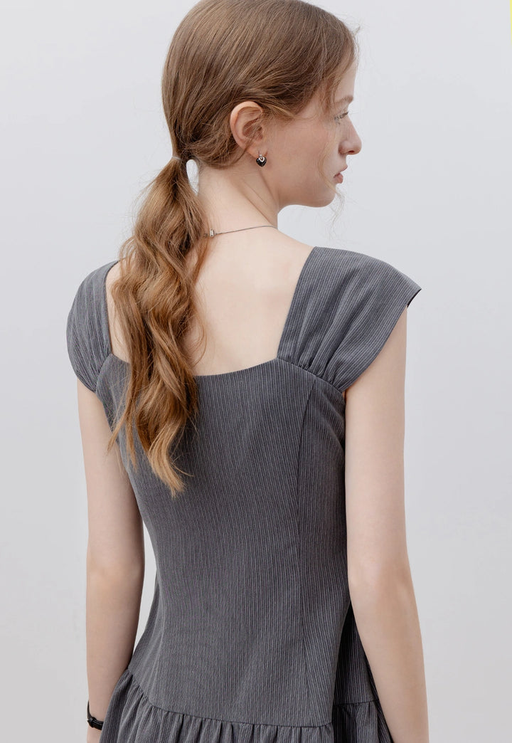 Women's Grey Dress with Bow Detail