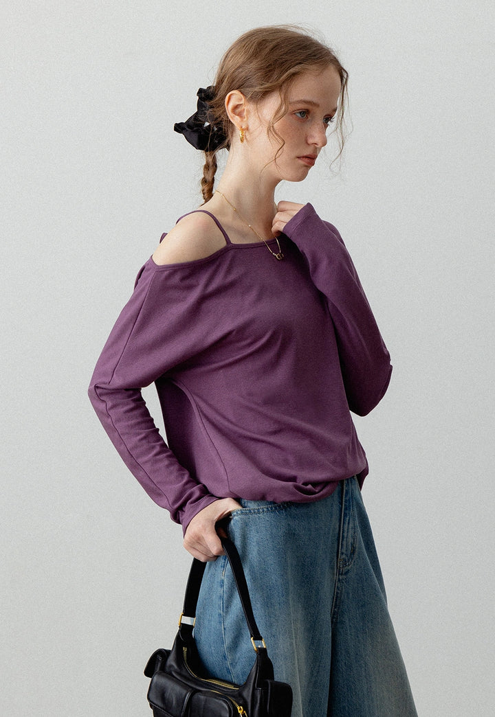 One-Shoulder Long Sleeve Top