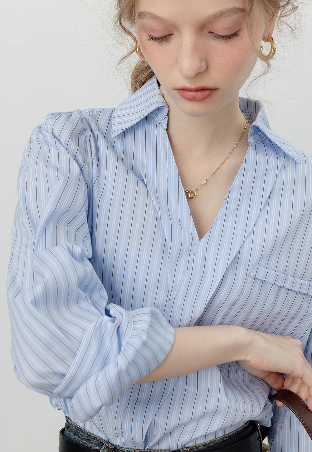 Women's Striped Long Sleeve Blouse