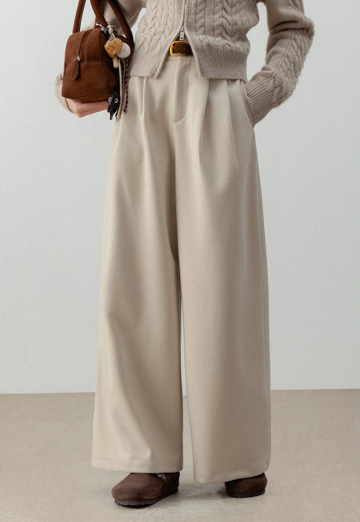 Women's High Waist Wide Leg Pants with Belt