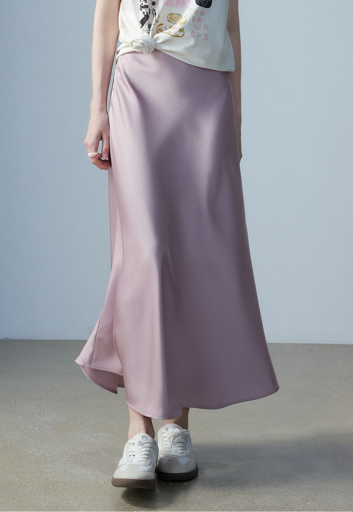 Women's Satin Midi Skirt