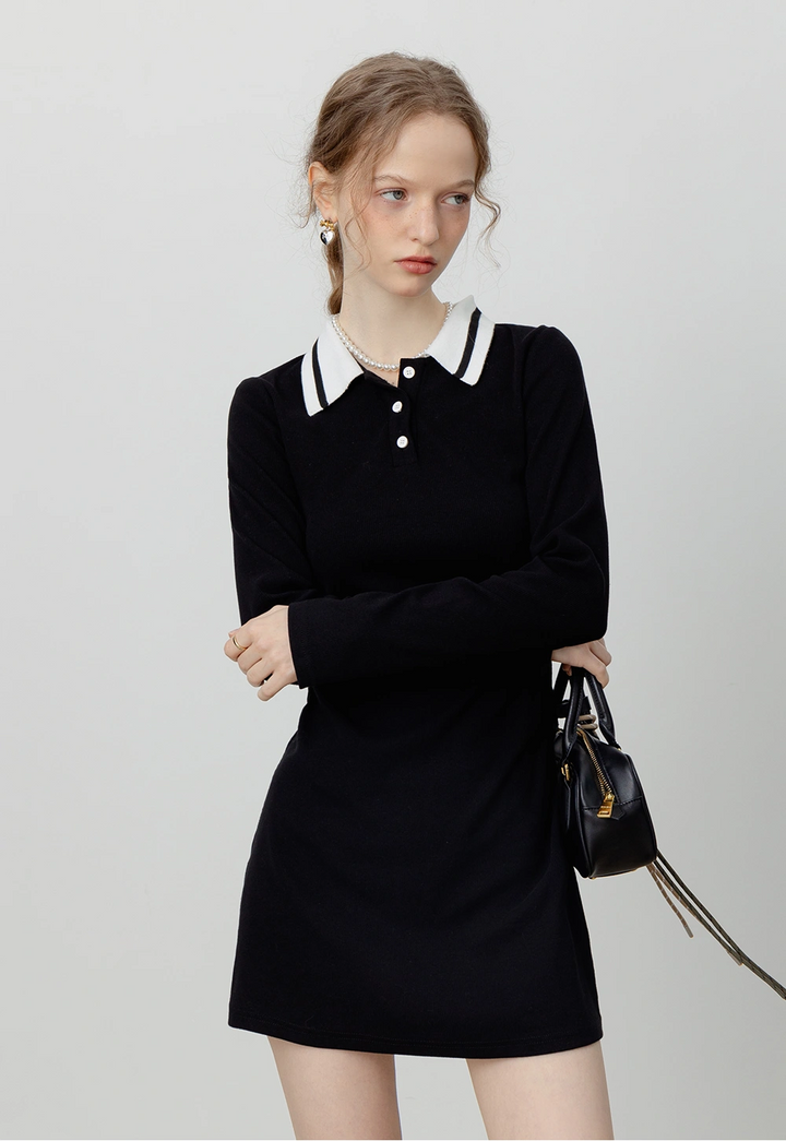 Women's Classic Polo Collar Knit Dress