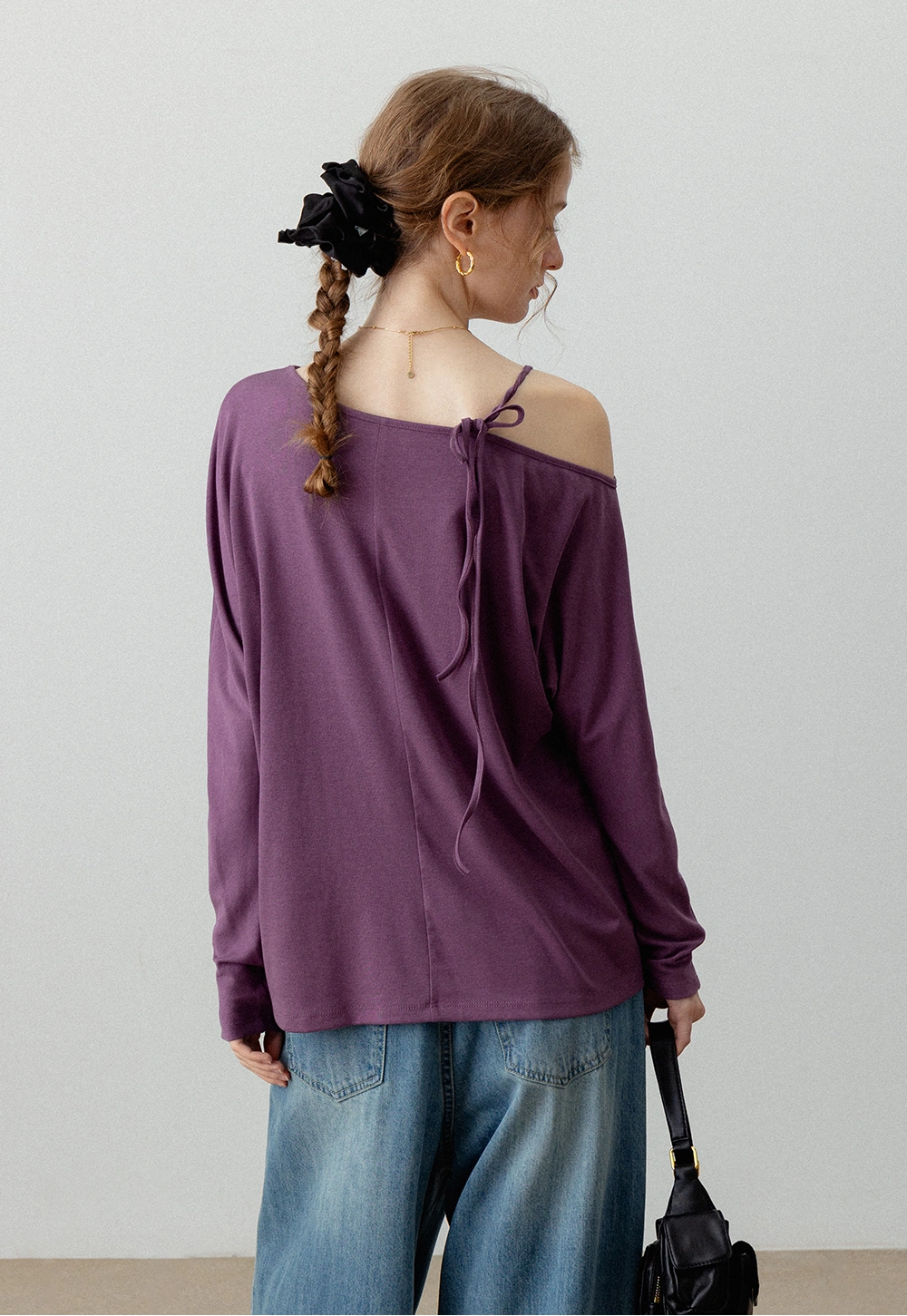 Women's One Shoulder Long Sleeve Top