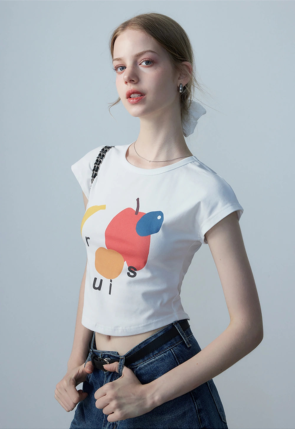 Women's Strawberry Graphic Print Cropped T-Shirt