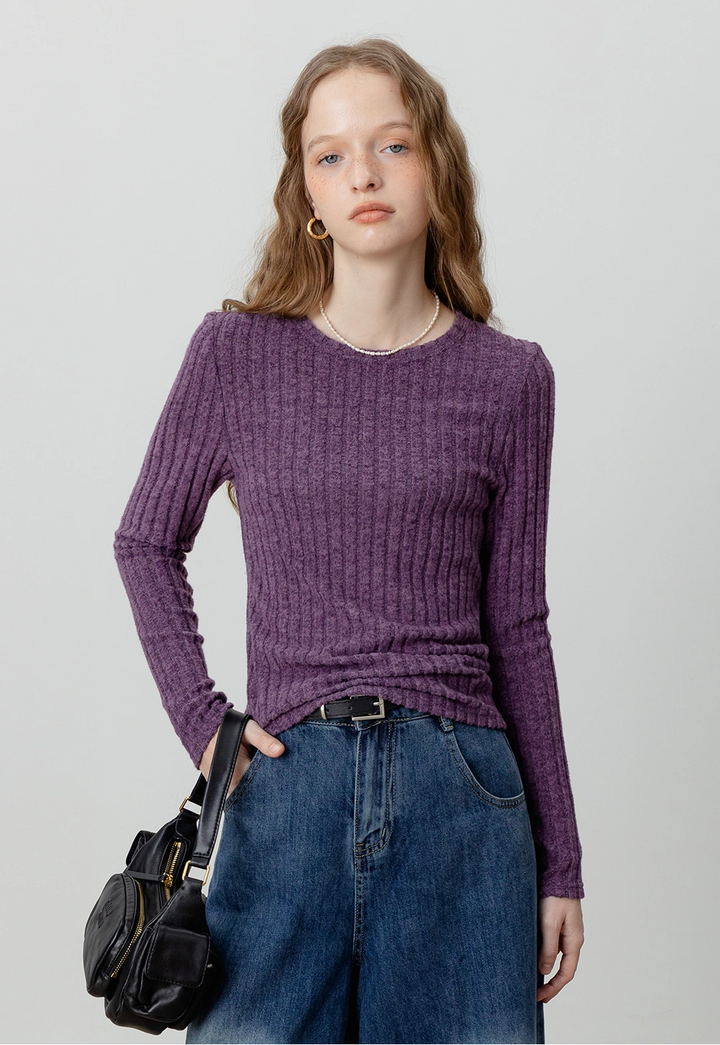 Ribbed Long-Sleeve Top