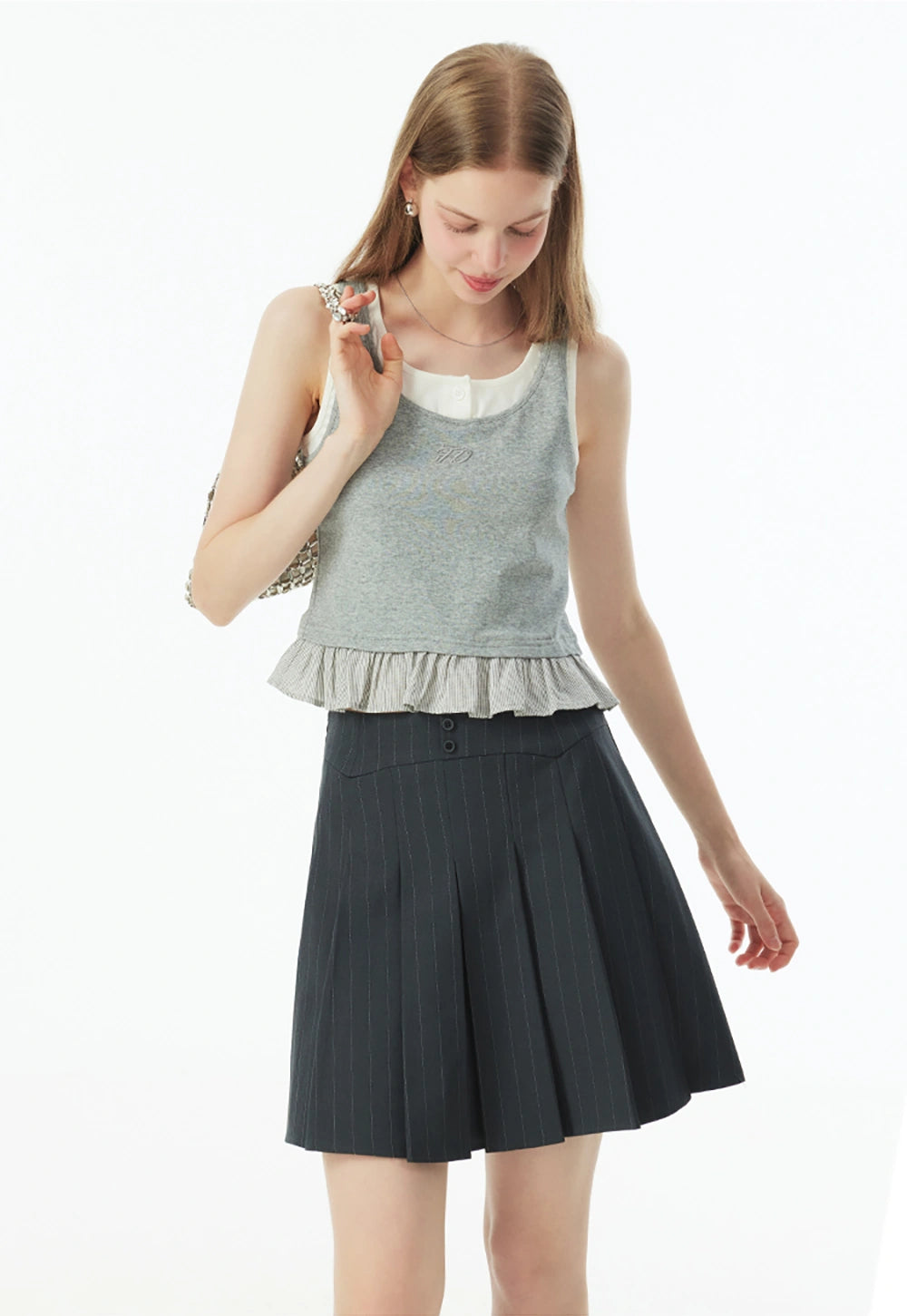 Women's Ruffle Hem Layered Tank Top