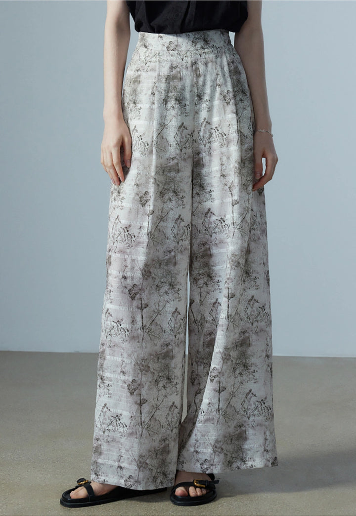 Women's Wide-Leg Printed Trousers