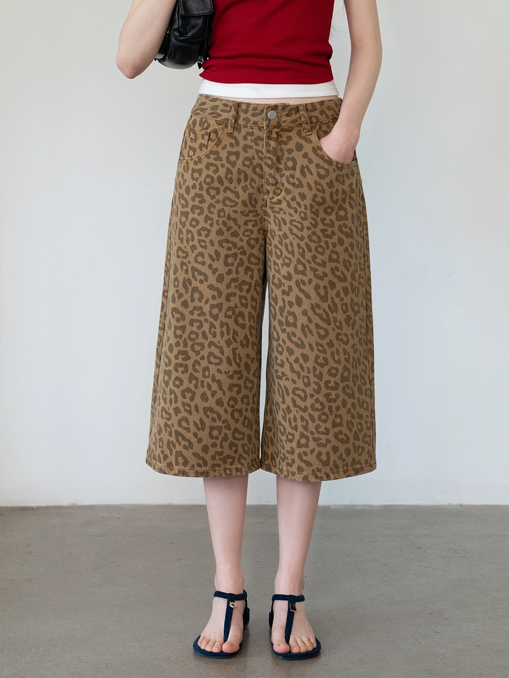 Leopard Print Wide-Leg Pant