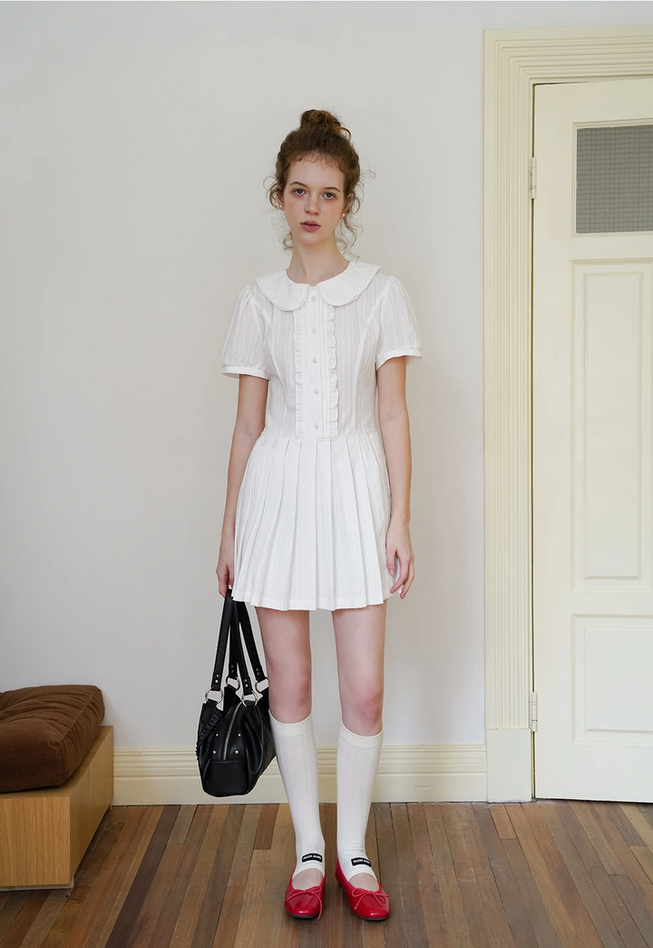 Women's Mini Dress with Peter Pan Collar