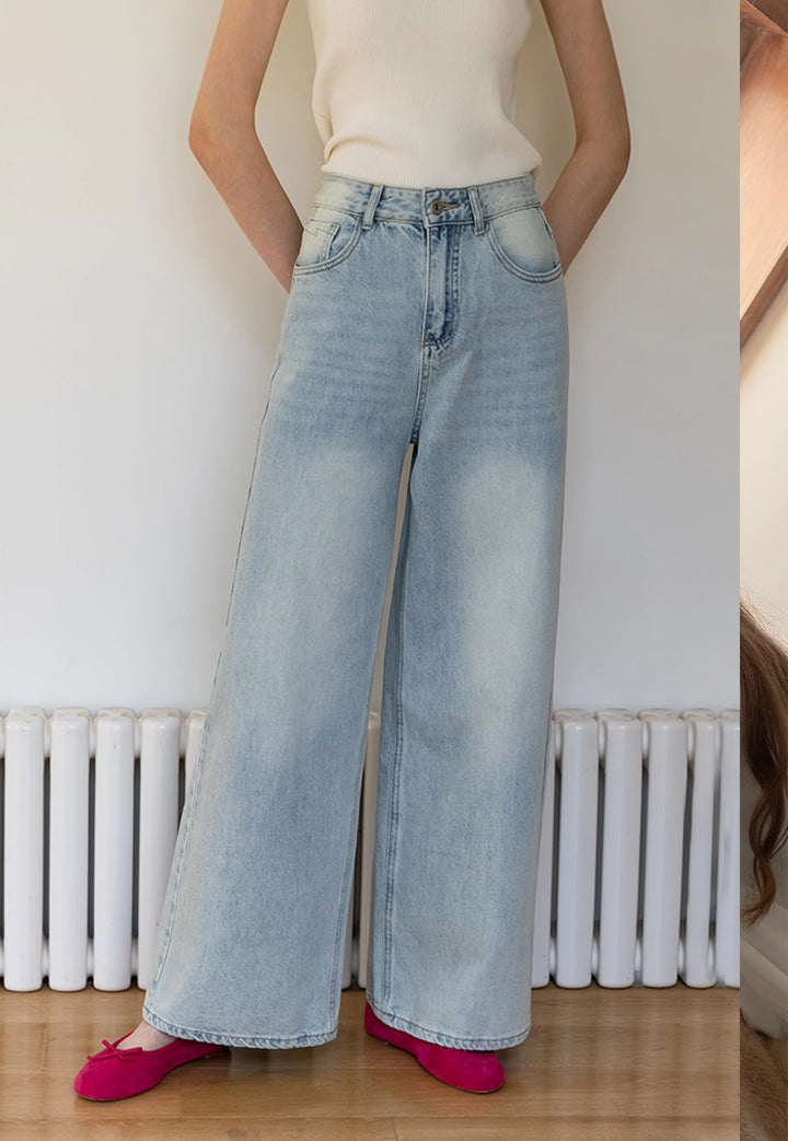 Women’s Light Blue Wide-Leg Denim Jeans