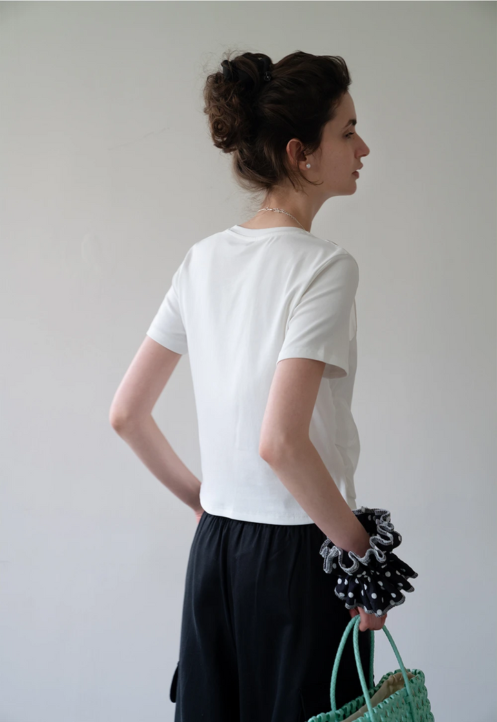 Polka Dot Ruffle Scrunchie