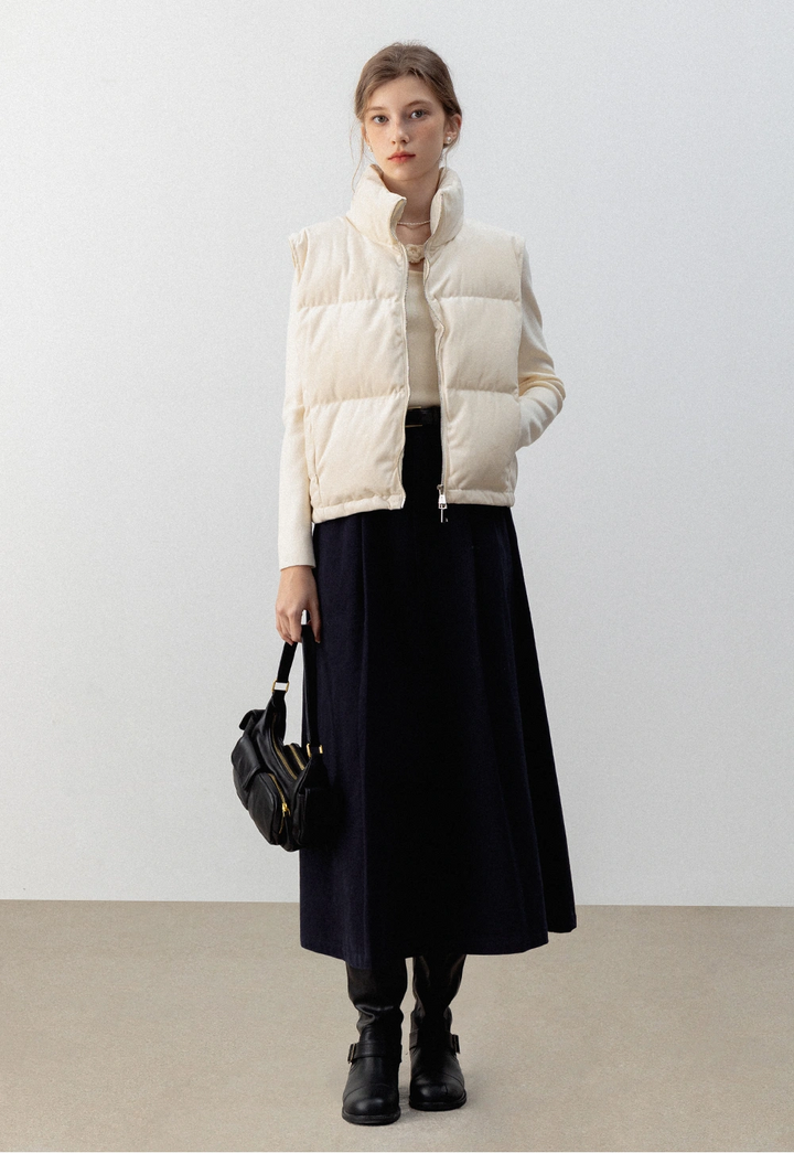 Puffer Vest with High Neck and Zip Closure