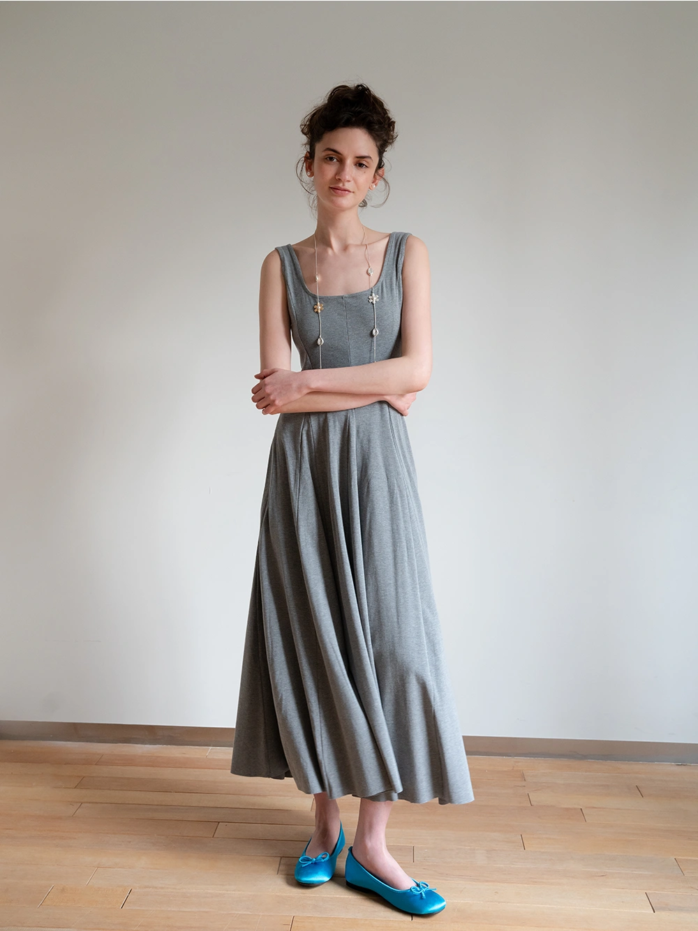 Sleeveless Pleated Dress