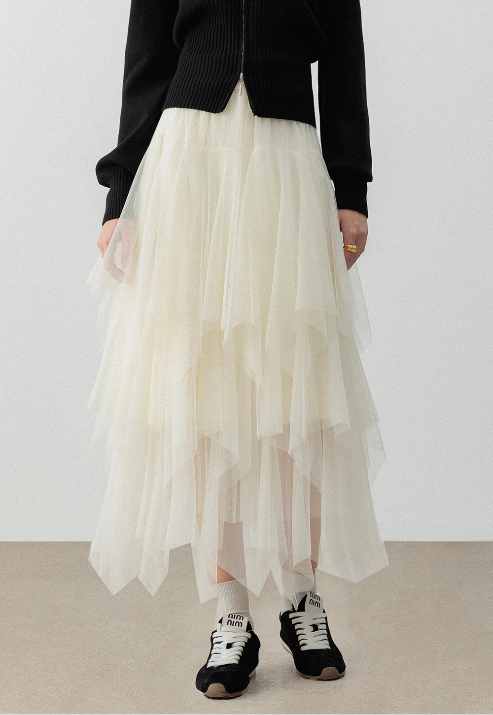 Women's Layered Tulle Midi Skirt