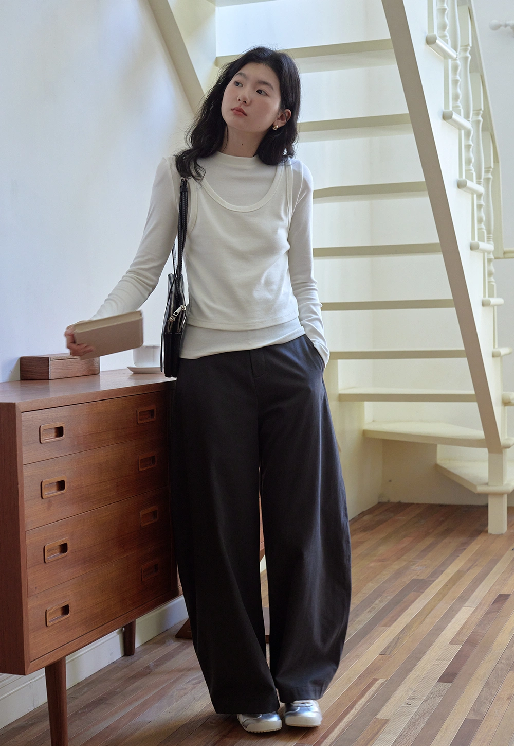 Wide-Leg High-Waist Banana Pants