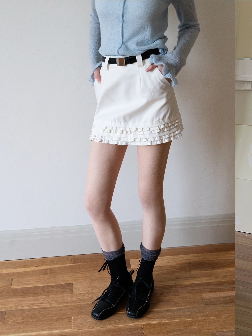 Women’s Ruffled Skirt with Belt