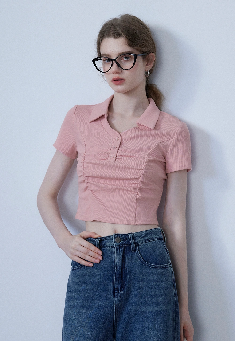 Women's Ruched Polo Shirt