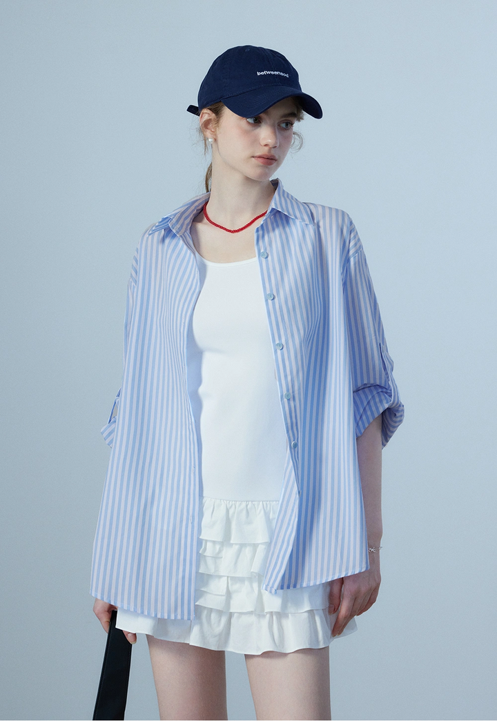 Women's Striped Button-Up Shirt