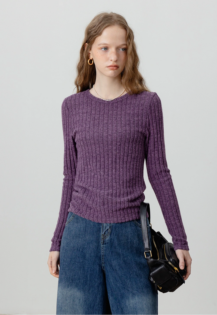 Ribbed Long-Sleeve Top