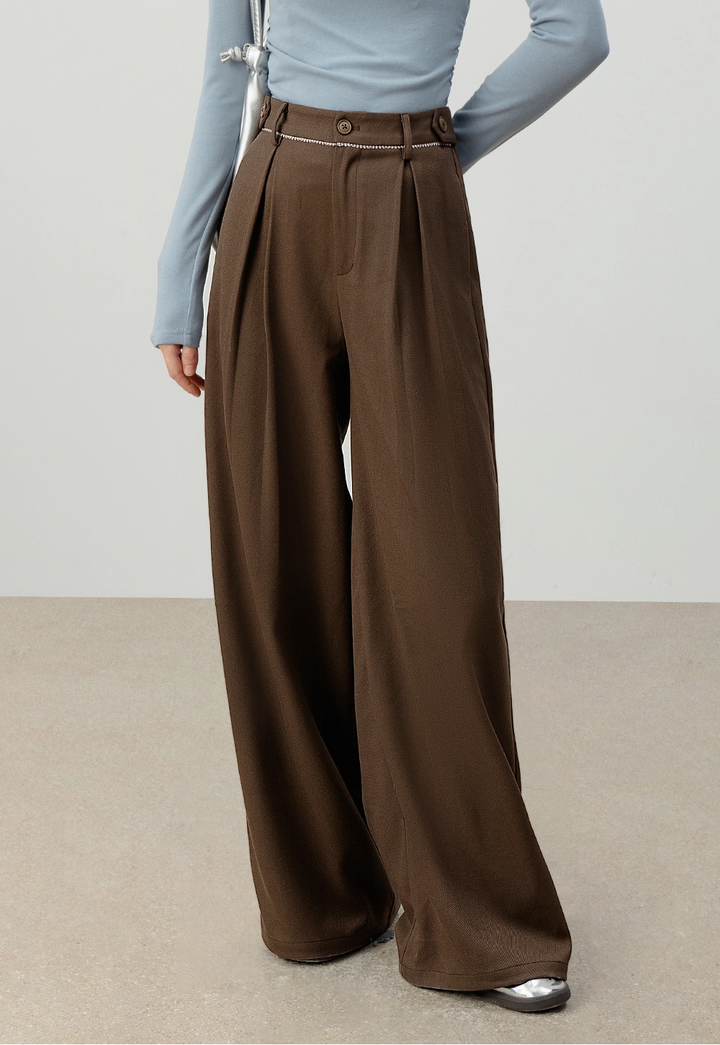 Women's Wide-Leg High-Waisted Trousers