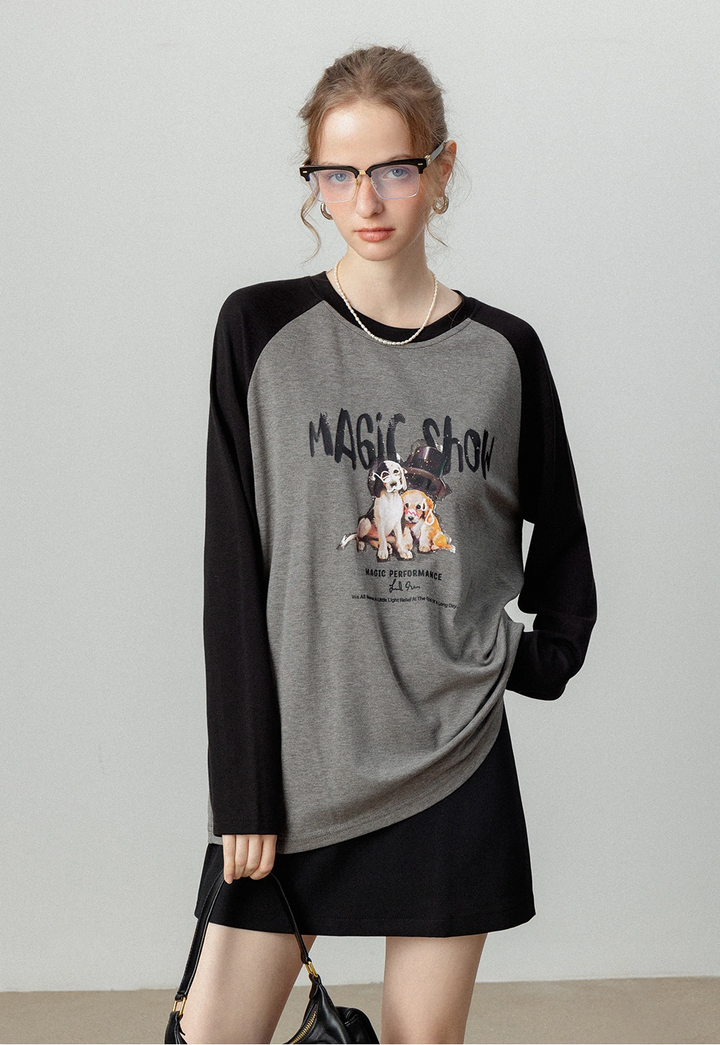 Oversized Women's Graphic Long-Sleeve Tee