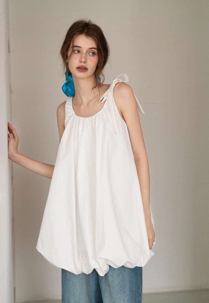 Casual White Sleeveless Dress