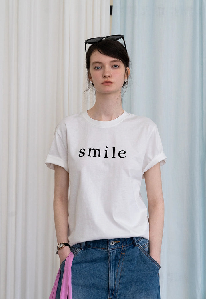 Women's Minimalist 'Smile' Graphic Tee