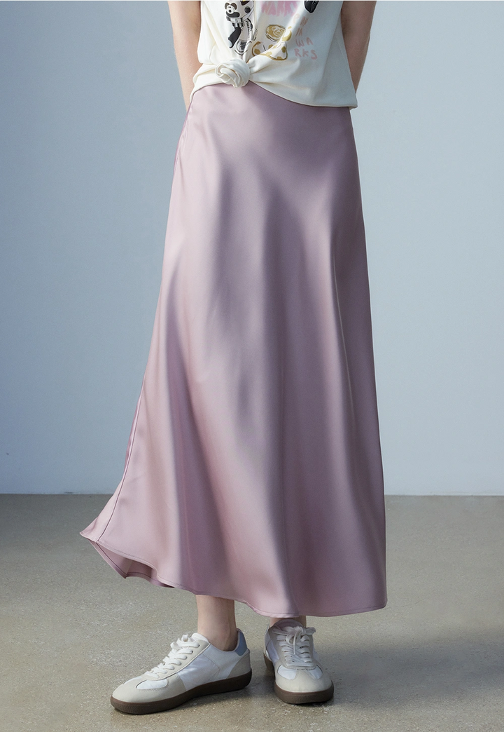 Women's Satin Midi Skirt