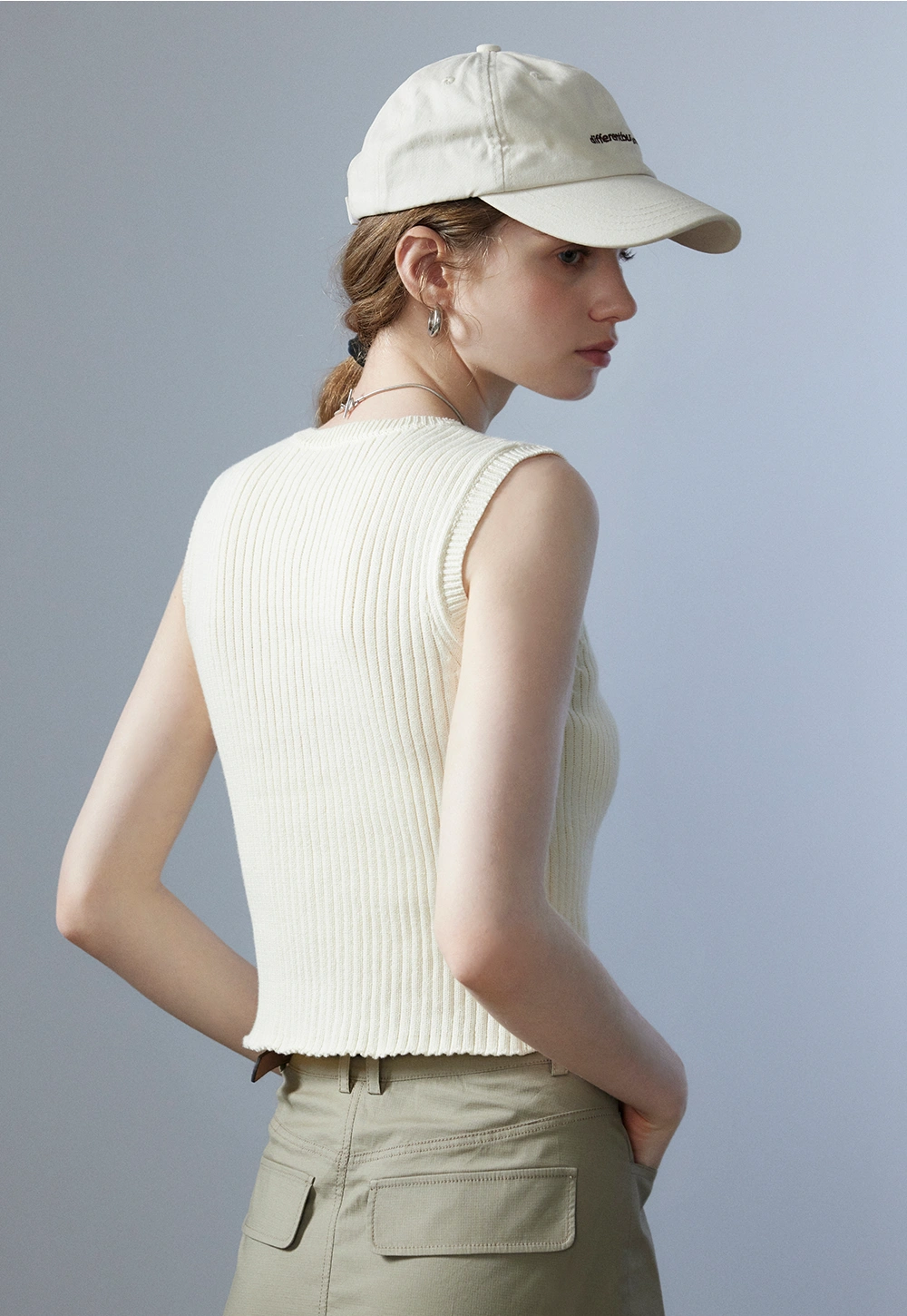 Women's Ribbed Knit Sleeveless Top