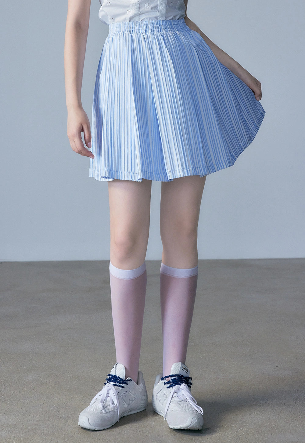 Women's Striped Pleated Skirt