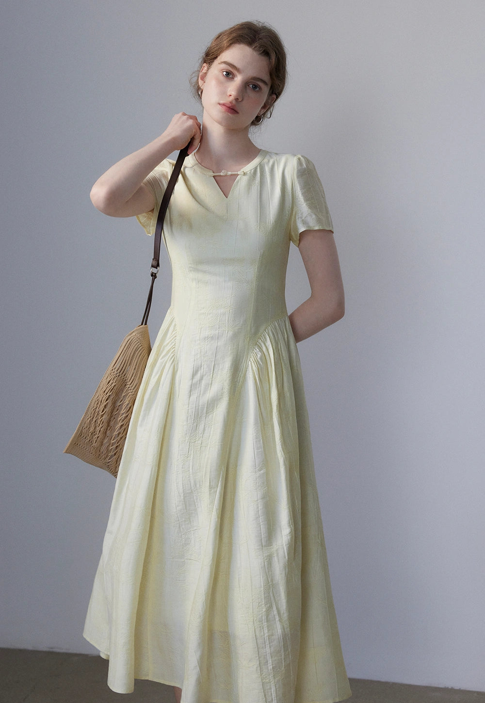 Women's Short-Sleeve Midi Dress