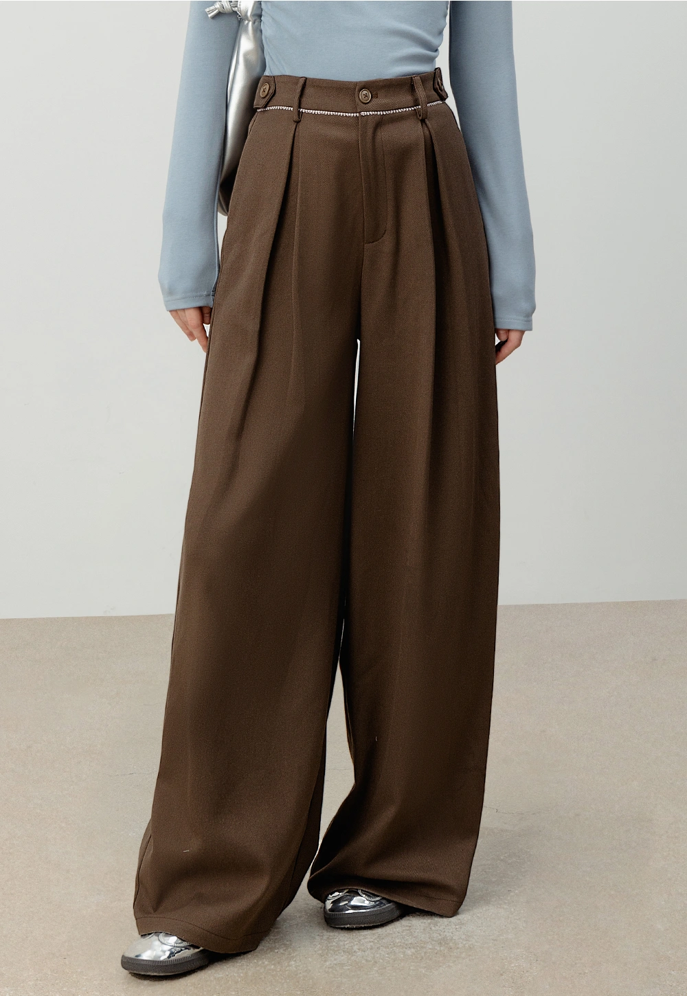 Women's Wide-Leg High-Waisted Trousers