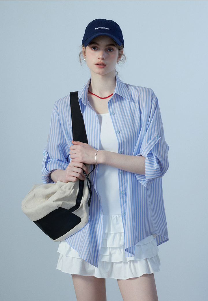 Women's Striped Button-Up Shirt