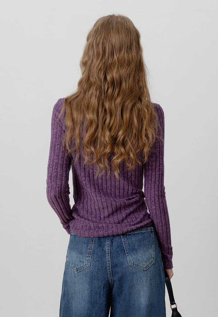 Ribbed Long-Sleeve Top