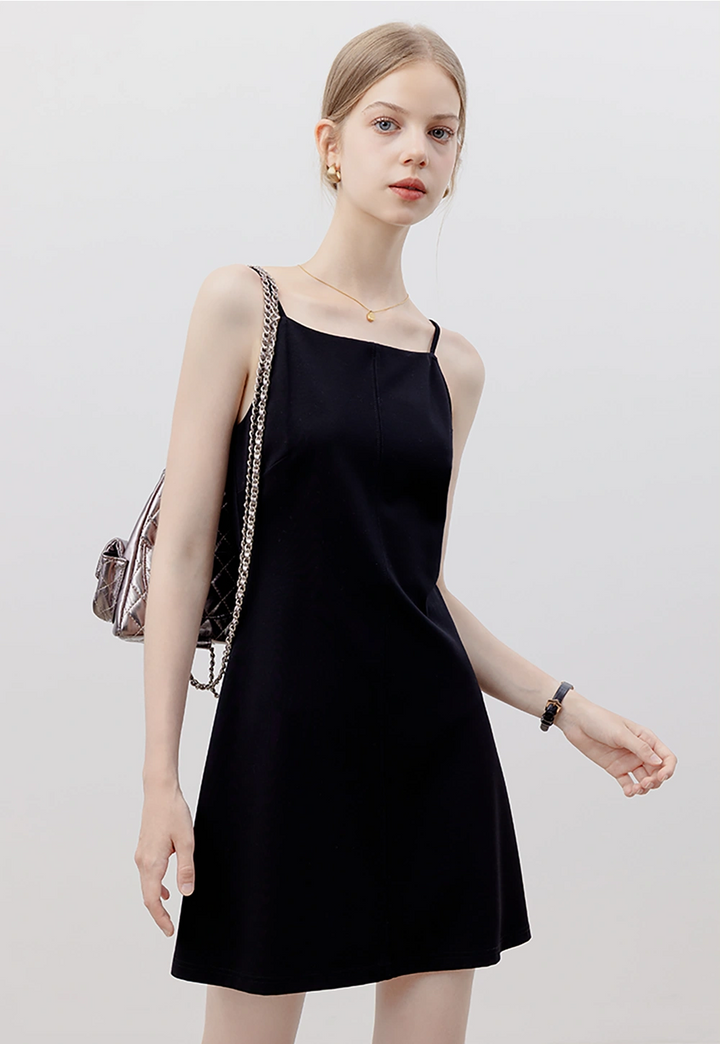 Women's Classic Black Spaghetti Strap Dress